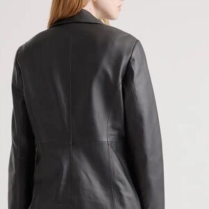 Clio 100%‎ Leather Black Trench Coat Size 10